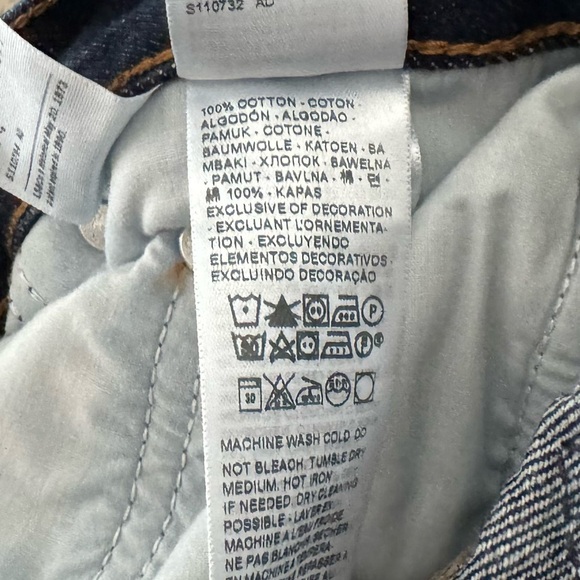 Levi's XL Wide Leg Straight Jeans 32 High Dark Denim Blue Waist Tie Classic - Picture 11 of 15